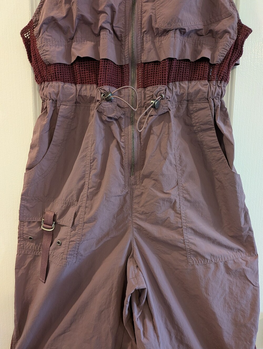Free People Mauve Utility Jumpsuit with Contrast Panels - Picture 5 of 16